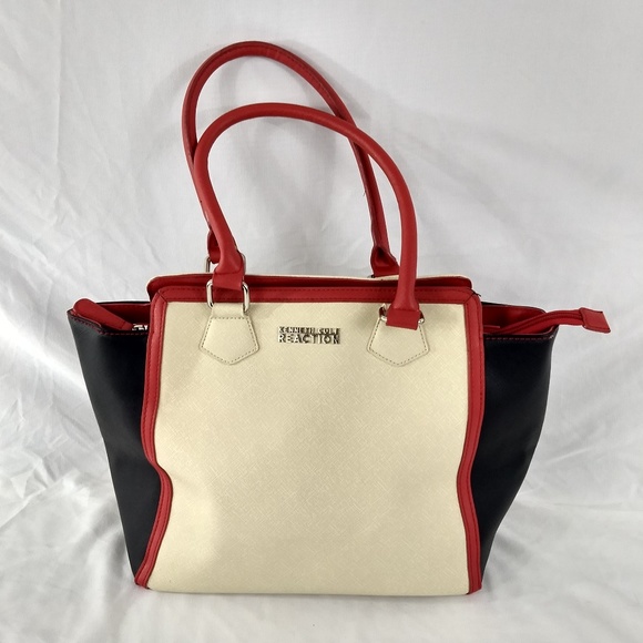 VTG KENNETH COLE REACTION COLOR BLOCK BAG PURSE - Picture 1 of 8